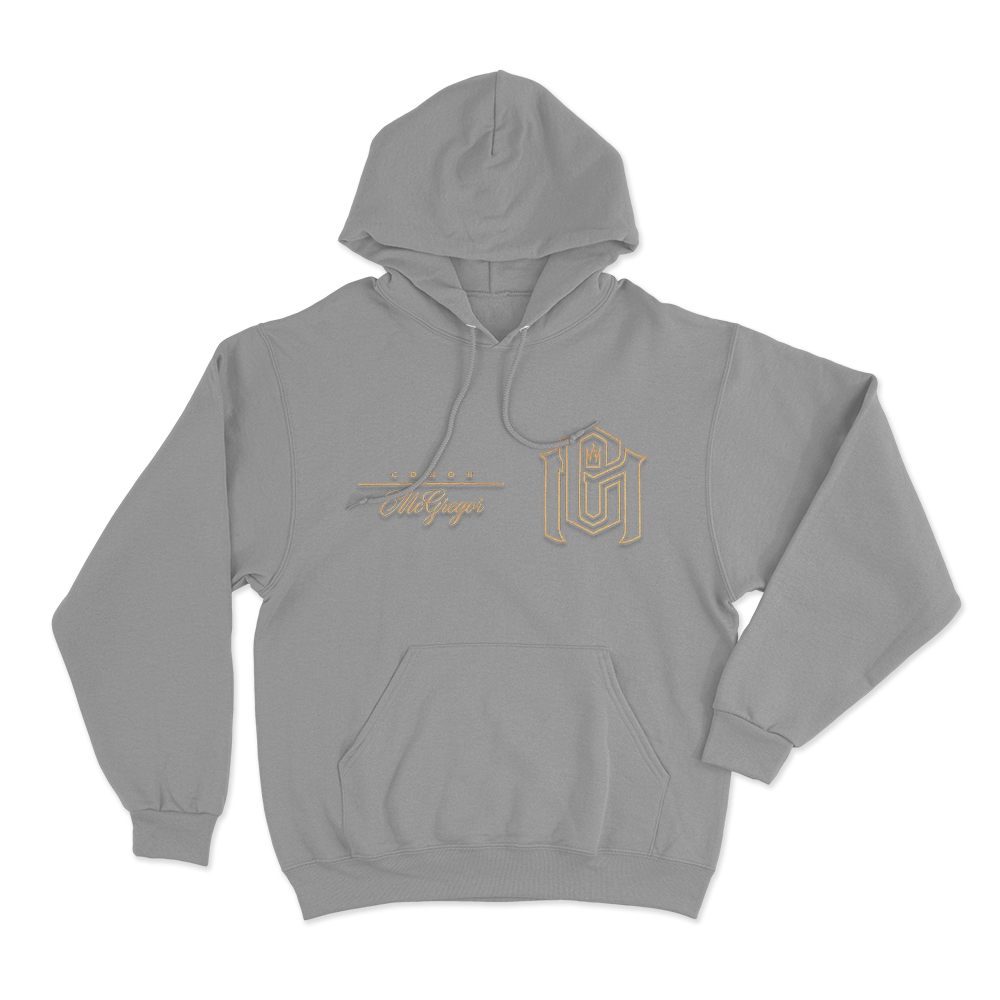 Conor McGregor Gold Monogram Unisex Hoodie Grey Conor McGregor Gold Monogram Unisex Hoodie Grey