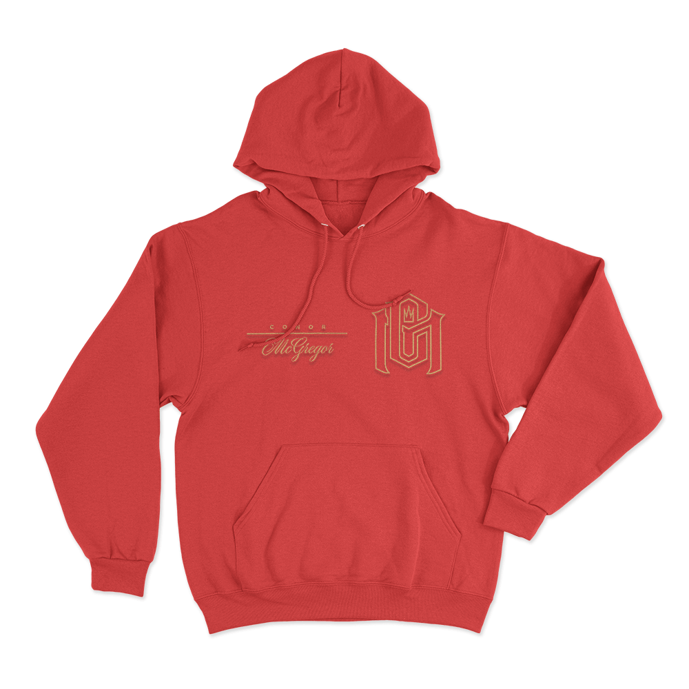 Conor McGregor Gold Monogram Unisex Hoodie Red Conor McGregor Gold Monogram Unisex Hoodie Red