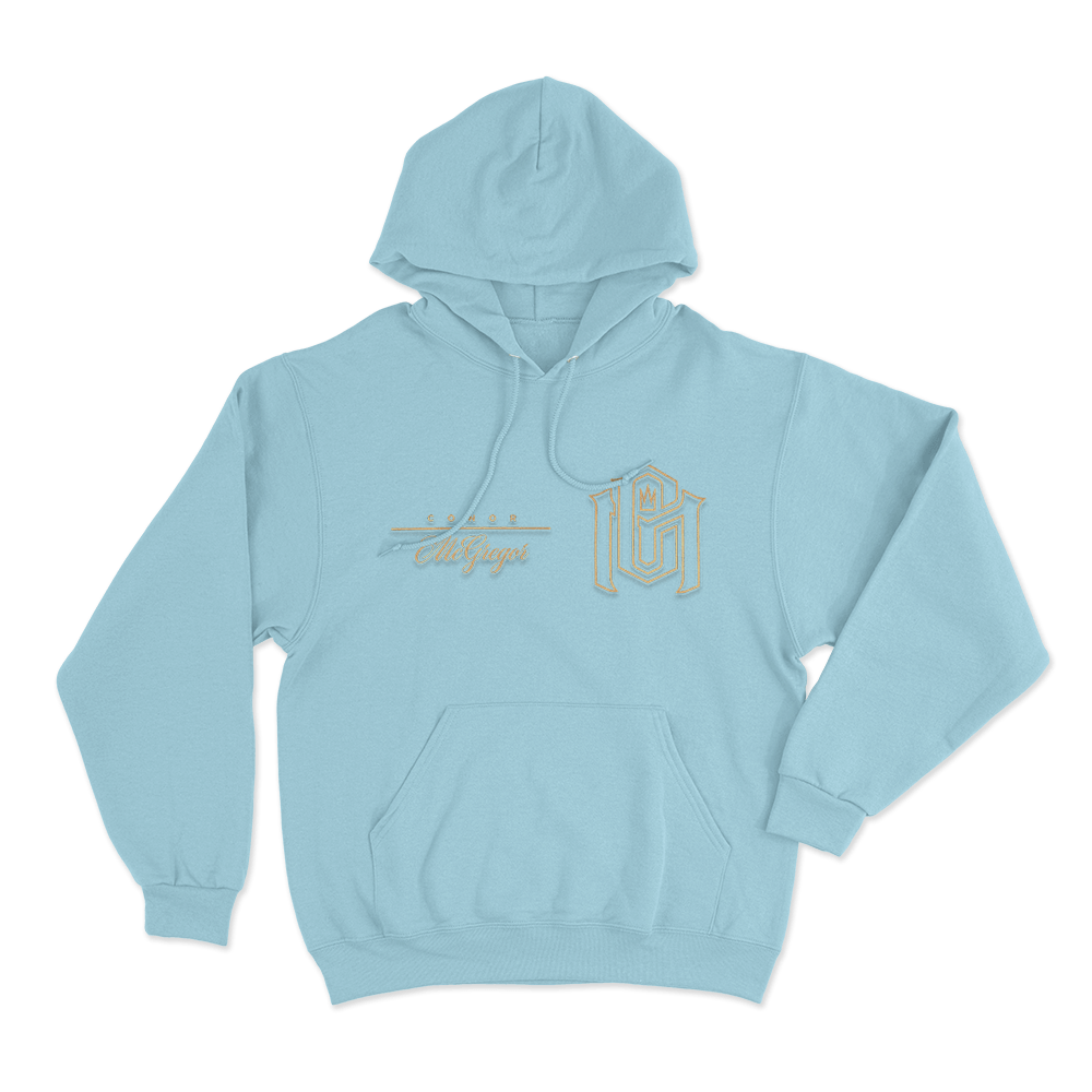 Conor McGregor Gold Monogram Unisex Hoodie Sky Blue Conor McGregor Gold Monogram Unisex Hoodie Sky Blue