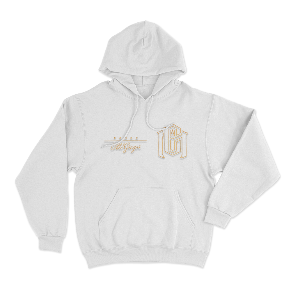 Conor McGregor Gold Monogram Unisex Hoodie White Conor McGregor Gold Monogram Unisex Hoodie White