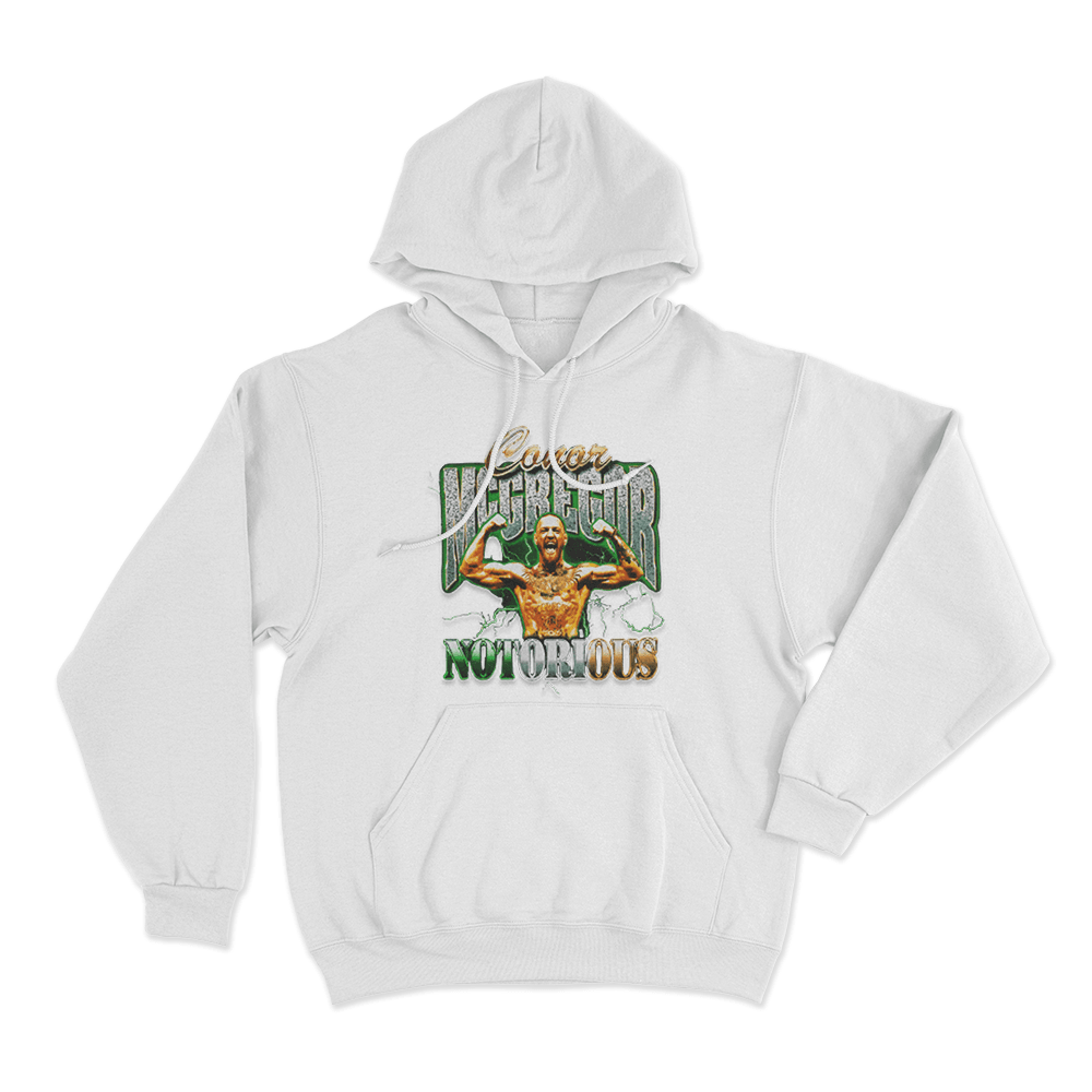 Conor McGregor Notorious Unisex Hoodie White Conor McGregor Notorious Unisex Hoodie White